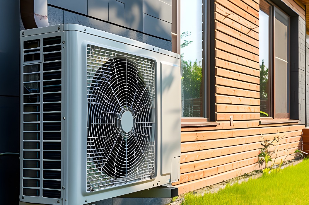 Modernes Haus mit Wärmepumpe